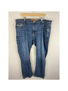 Rock and Roll Denim Mens Double Barrel Stackable Relaxed Boot Jeans 44x32 Blue